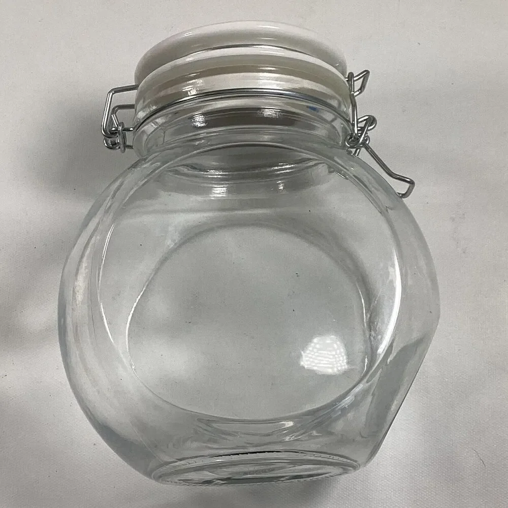 Glass Coffee Jar General Store Cafe Style Hinged Lid Airtight